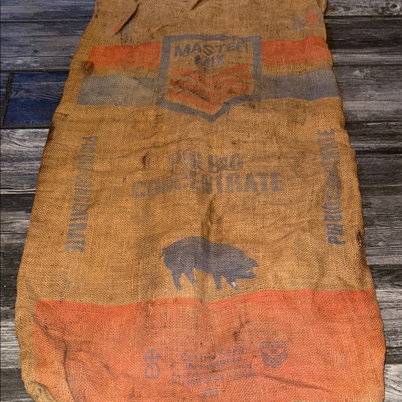 Vintage Buffalo Brand Burlap Feed Sack pig large - Picture 1 of 3